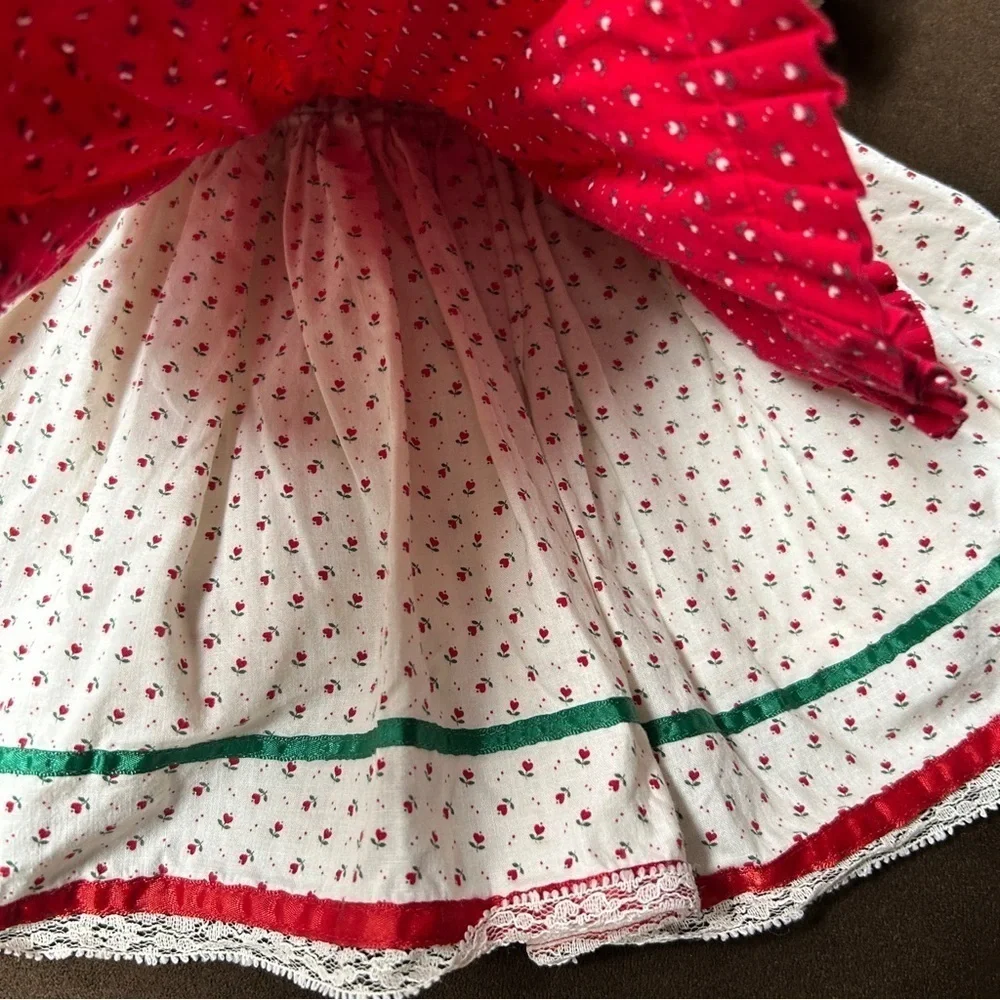 Vintage smocked Christmas dress 6-9 months unbranded